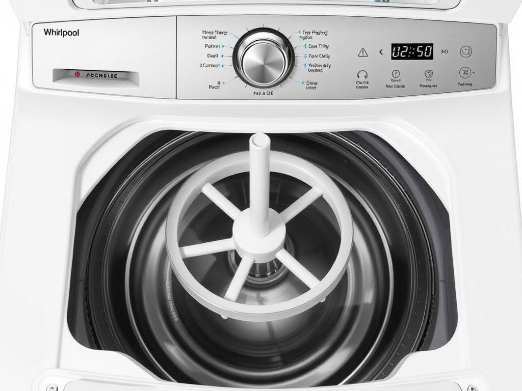 Whirlpool 2-in-1 Removable Agitator washing machine with agitator being removed Whirlpool 2-in-1 Removable Agitator washing machine with agitator being removed