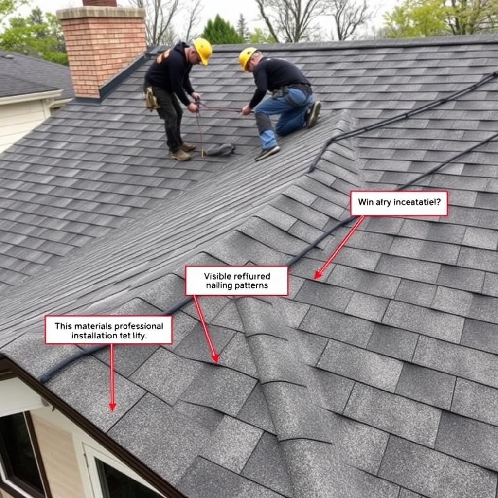 Chicago roofing with wind-resistant shingles being installed Chicago roofing with wind-resistant shingles being installed