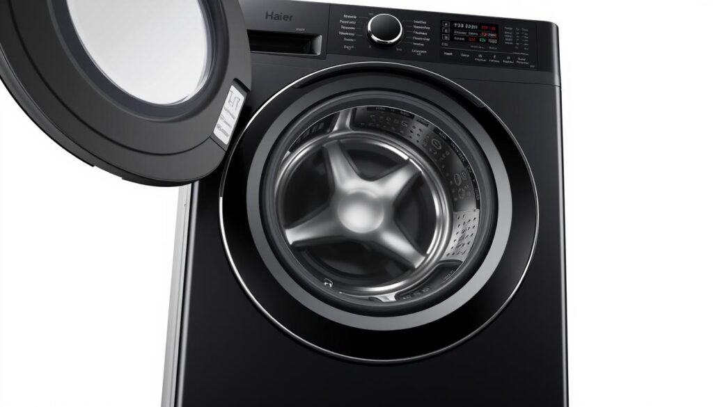 Haier EFL90-DM14IBIEBK front-loading washing machine with AI technology