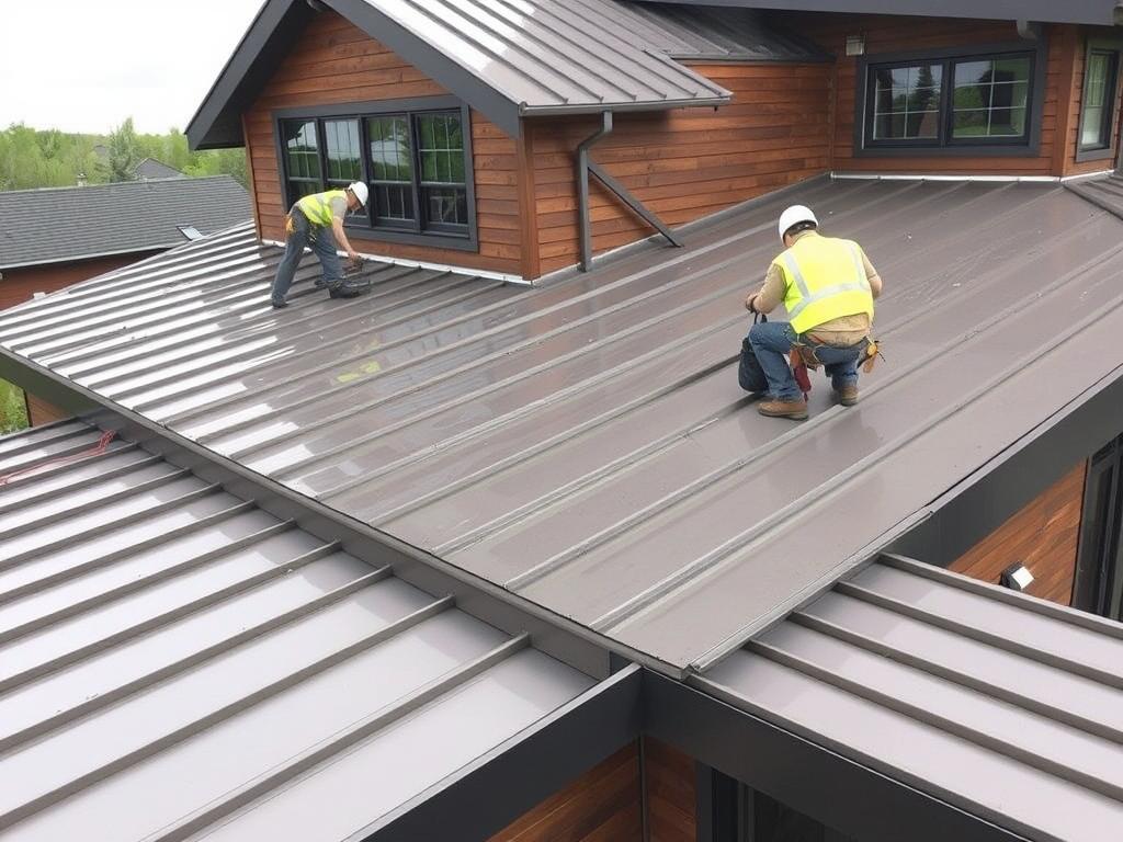 Metal roofing installation on Chicago property Metal roofing installation on Chicago property