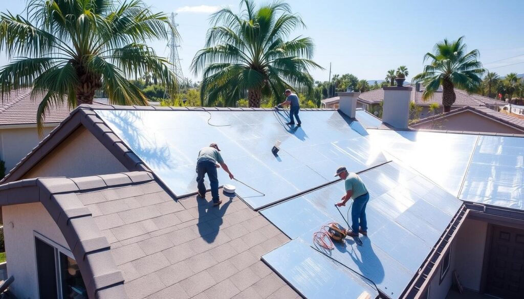 Sacramento home with roof being prepared for summer heat