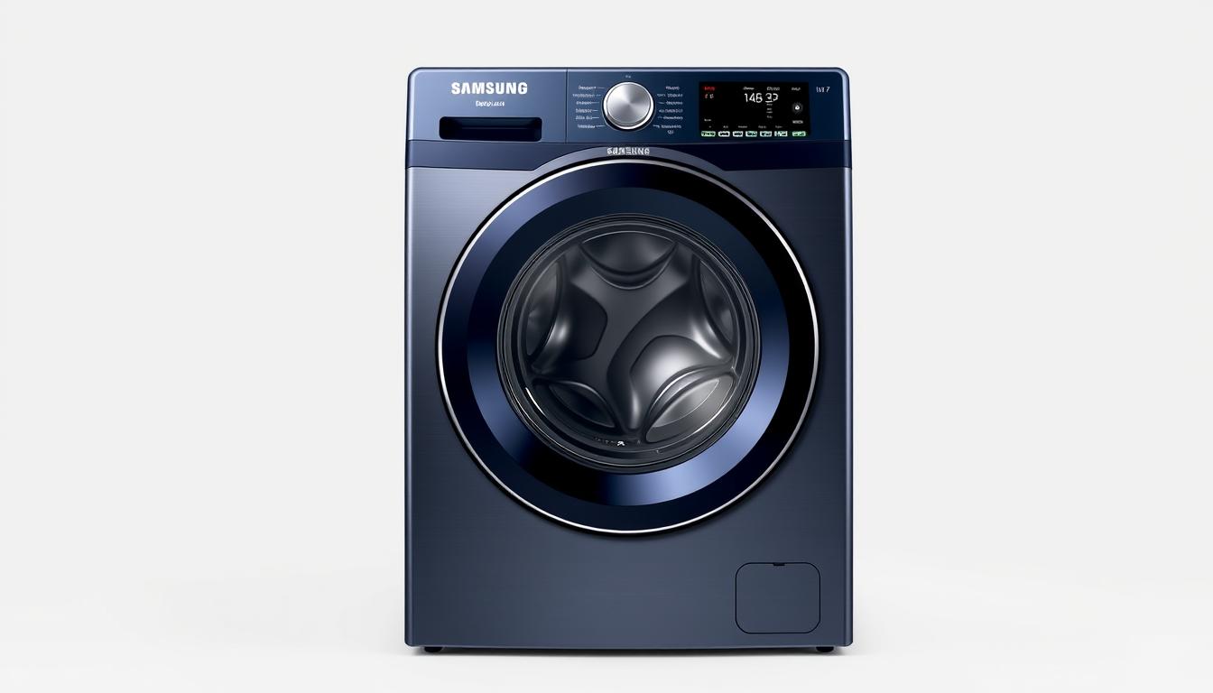 Samsung Bespoke AI WF53BB8900A washing machine with brushed navy finish