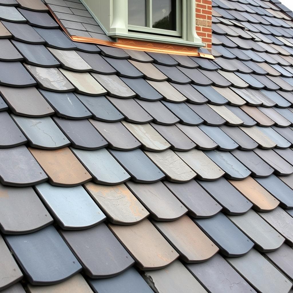 Slate roof on historic Chicago building Slate roof on historic Chicago building
