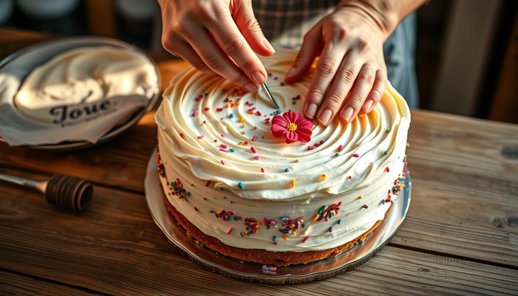 frosting and decorating cakes