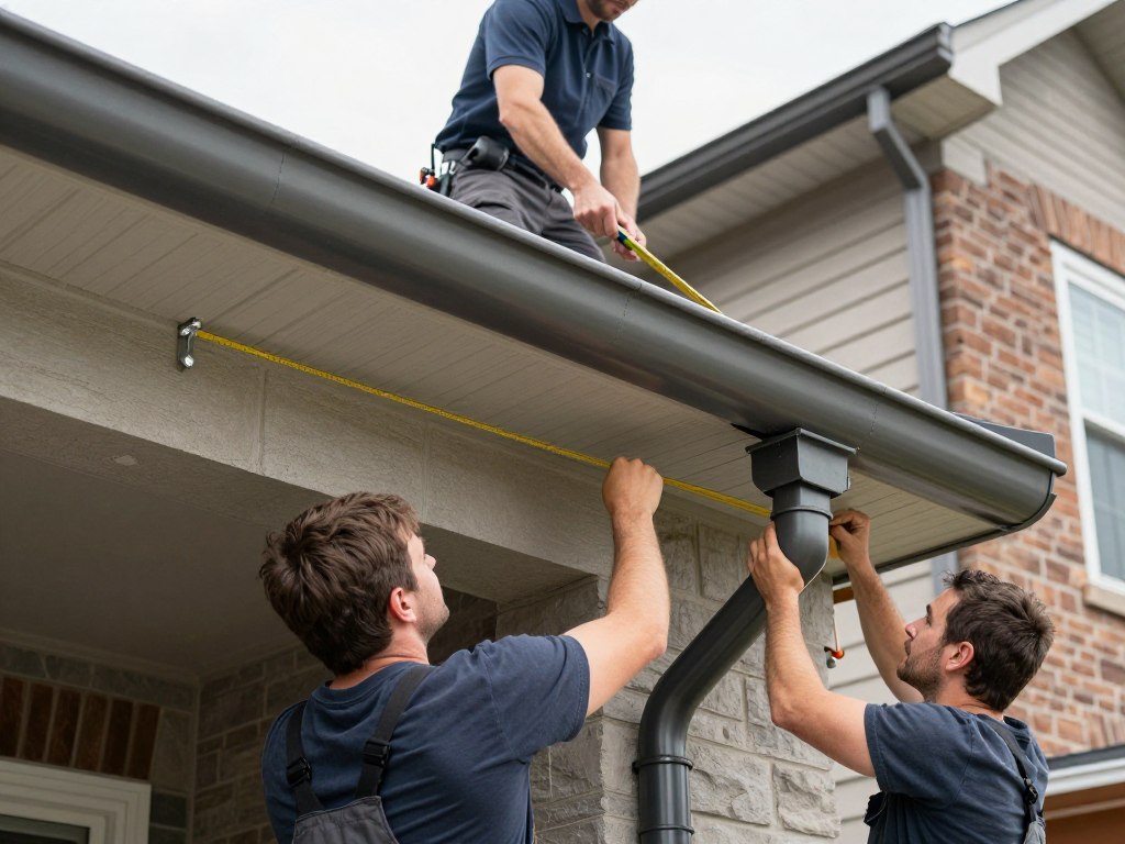 Gutter installation on Chicago home with professional installers