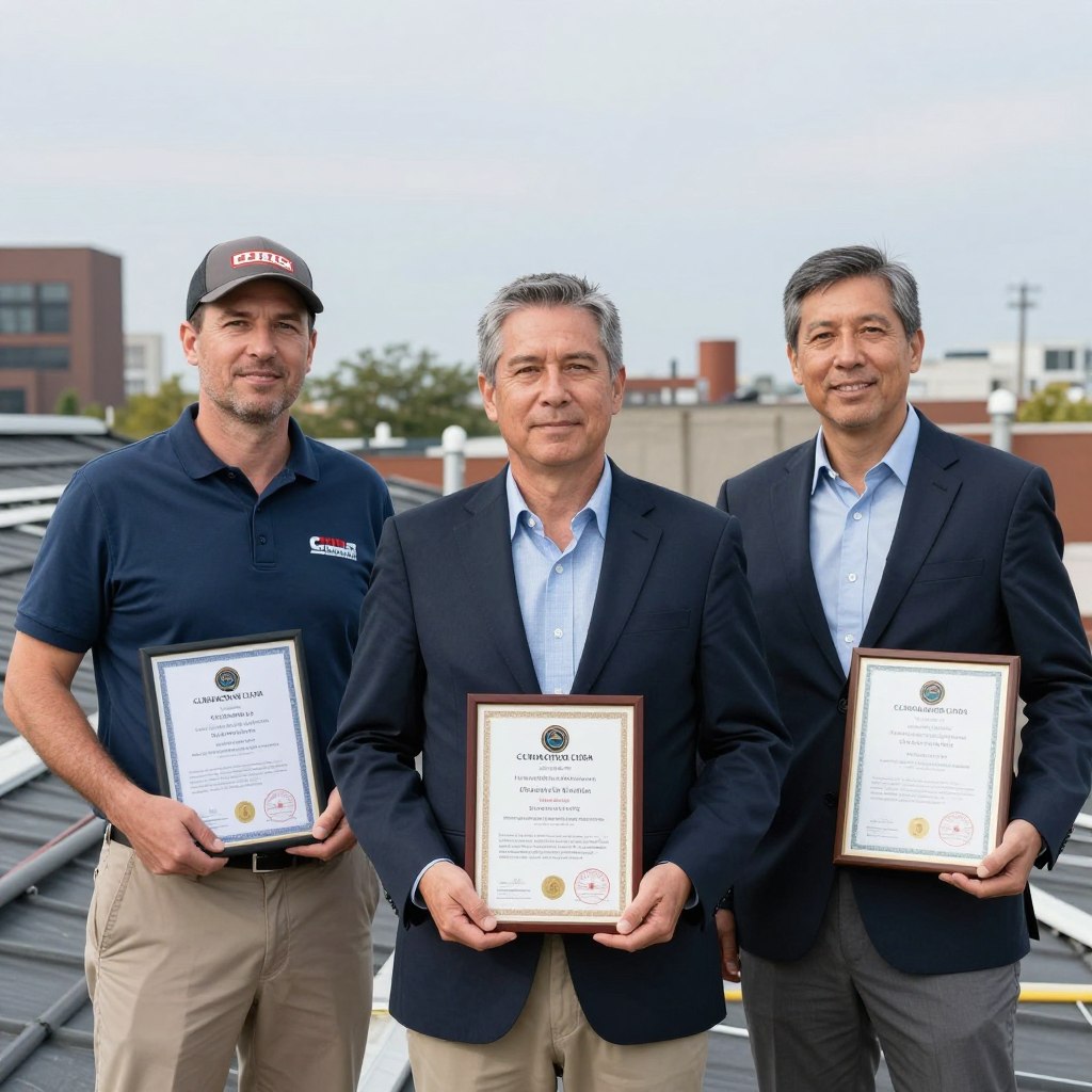 Licensed and insured Chicago roofing professionals with credentials